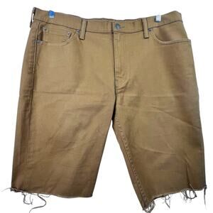 Levi’s 511 Cutoff Denim Shorts Caraway Brown Mens 40 Raw Hem Distressed Urban